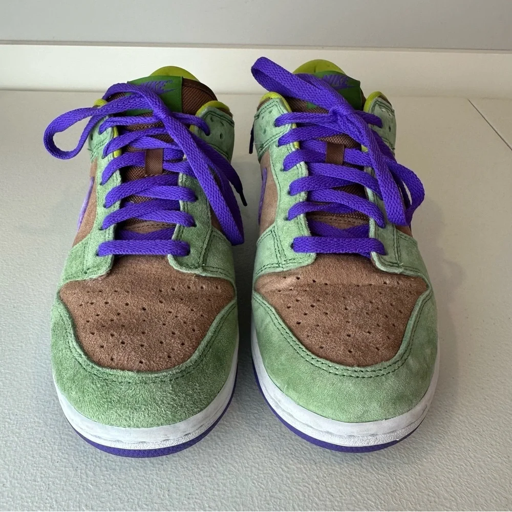 Nike Men’s Green Brown Purple Dunk Low SP Veneer Basketball Sneakers Size 8